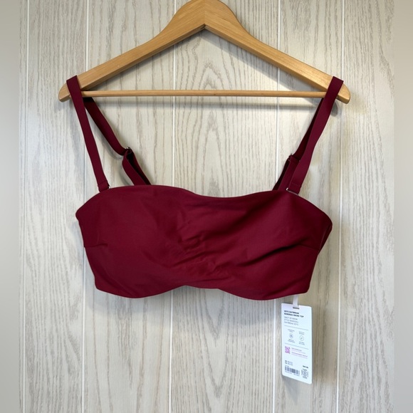 Athleta Other - Athleta KEYS DAYBREAK BANDEAU Maroon BIKINI TOP US 38D/DD NWT